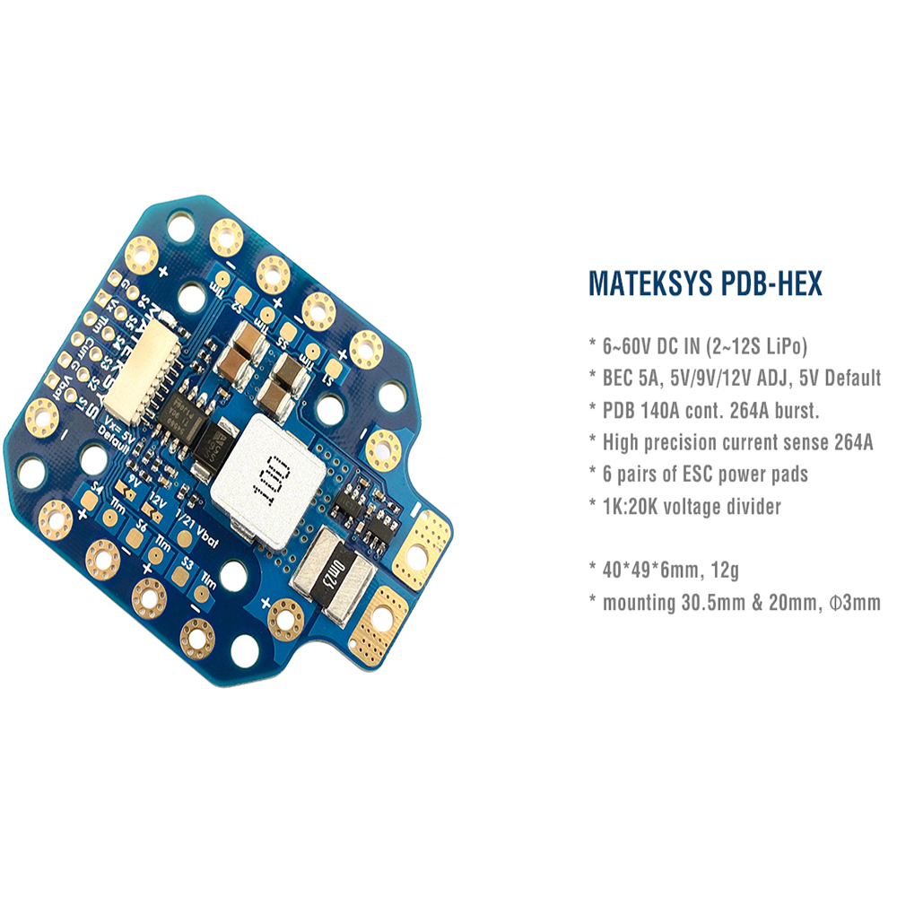لوحة توزيع الطاقة MATEK PDB-HE - مراجعة Drone Power Distribution Board وسعره